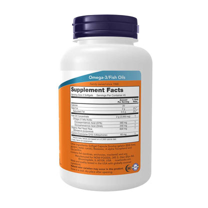 Now Foods Red Omega Fish Oil with Red Yeast Rice & Co Q10 – 90 Softgels