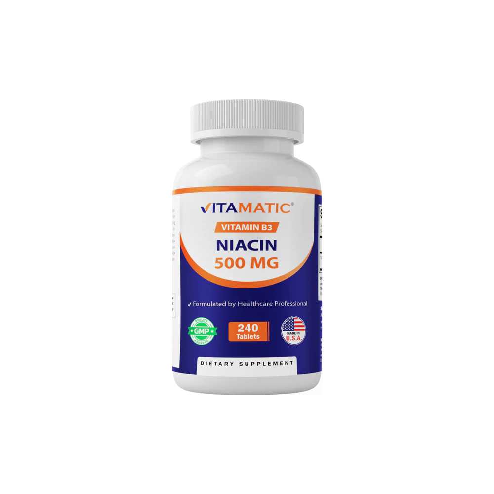 Vitamatic Niacin (Vitamin B3) 500mg, Sustained Release - 240 Tablets