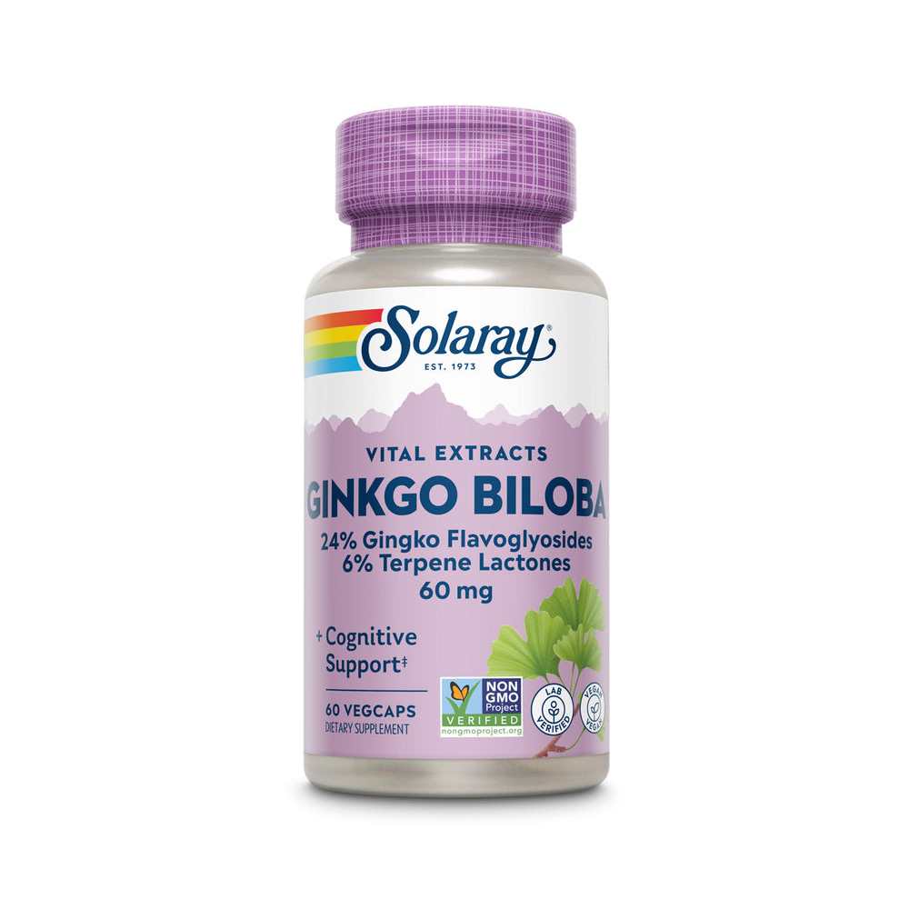 Solaray Ginkgo Biloba Leaf Extract 60mg 60 Caps