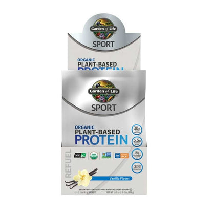 Garden of Life Sport Organic Plant-Based Protein Vanilla 12 Packets 1.5oz (42g) Powder