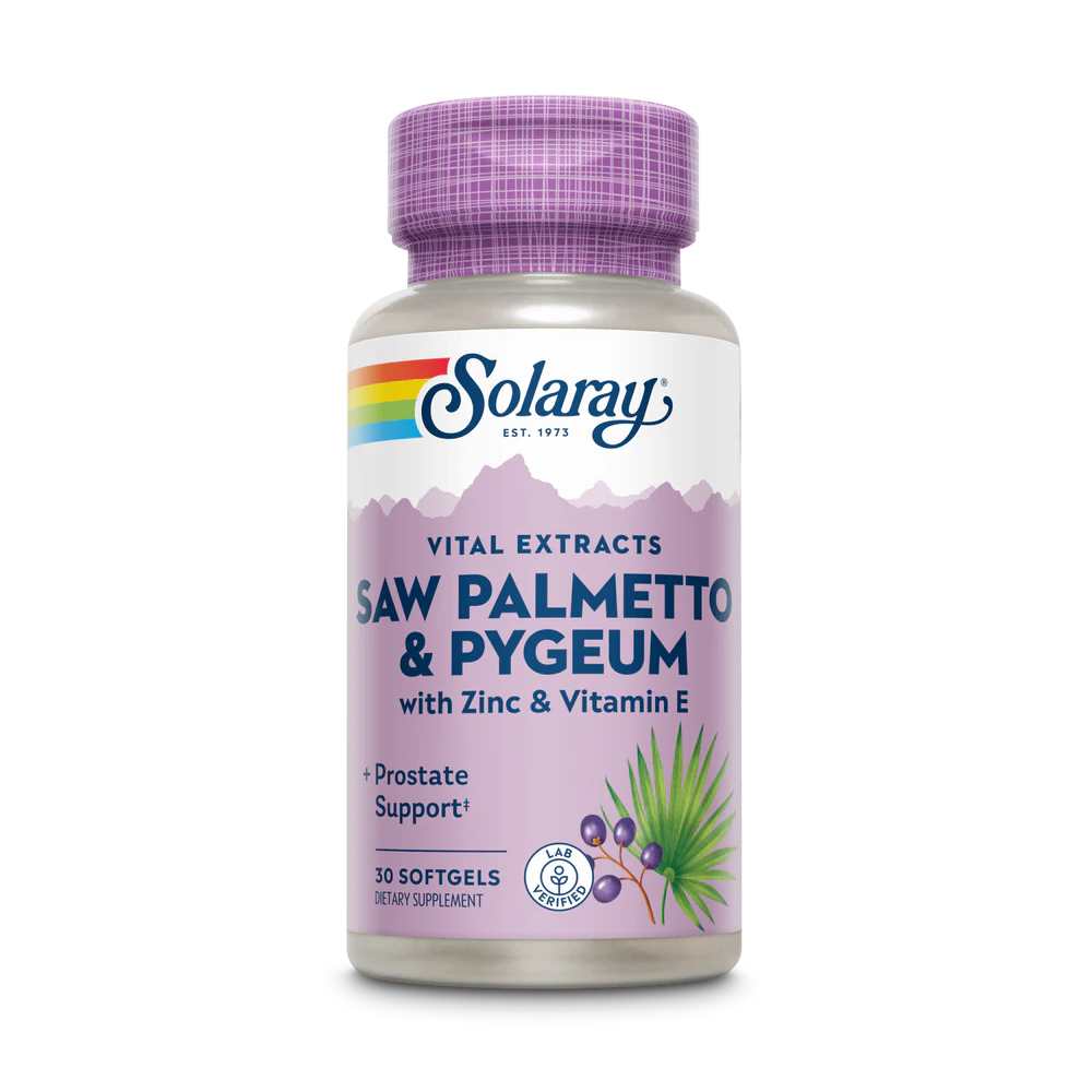 Solaray Saw Palmetto & Pygeum with Zinc & Vitamin E 30 Softgels