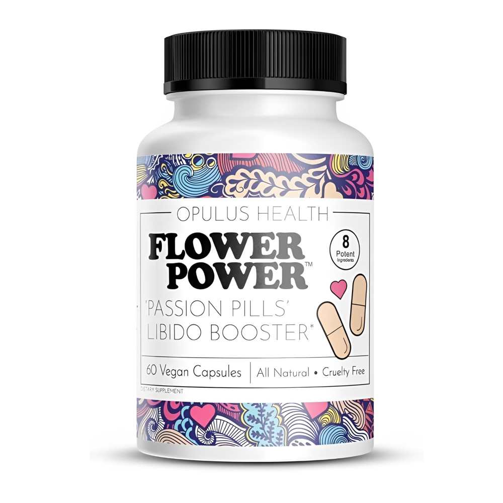 Opulus Health Flower Power Passion Pills 8-Potent Libido Booster | 60 Vegan Capsules All-Natural | Cruelty-Free