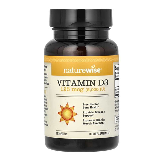 Nature Wise Vitamin D3 5000 Iu (125 Mcg) – Bone, Immune & Muscle Support – 30 Softgels
