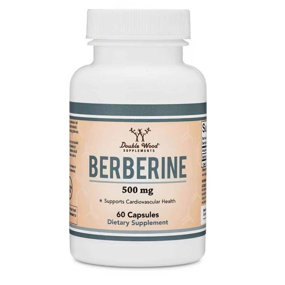 Double Wood Berberine 500mg – Supports Cardiovascular Health – 60 Capsules