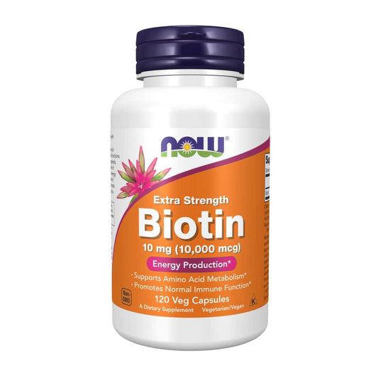 Now Foods Extra Strength Biotin 10,000 Mcg (10 Mg) – Energy & Metabolism Support – 120 Veg Capsules