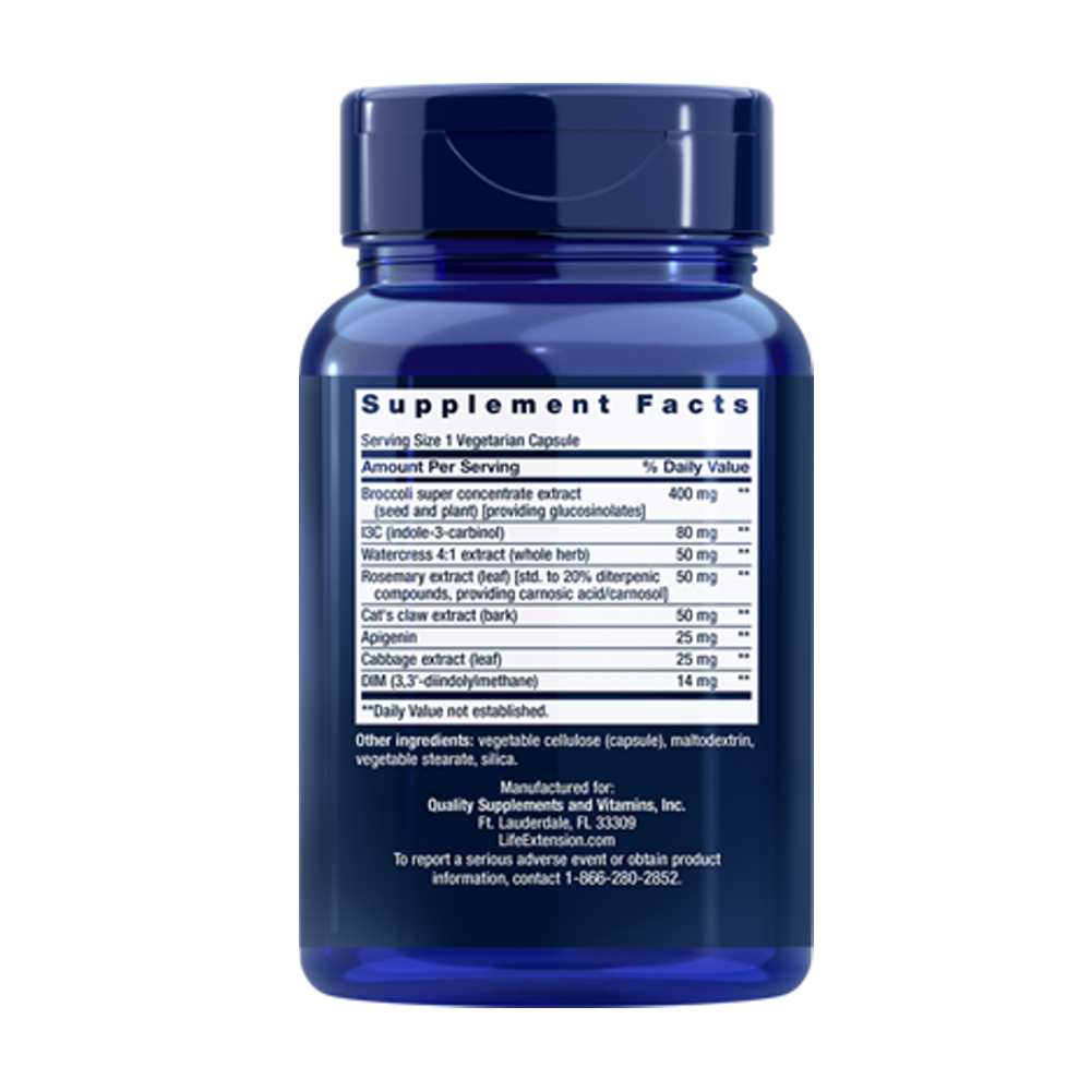 Life Extension Triple Action Cruciferous Vegetable Extract 60 Vegetarian Capsules