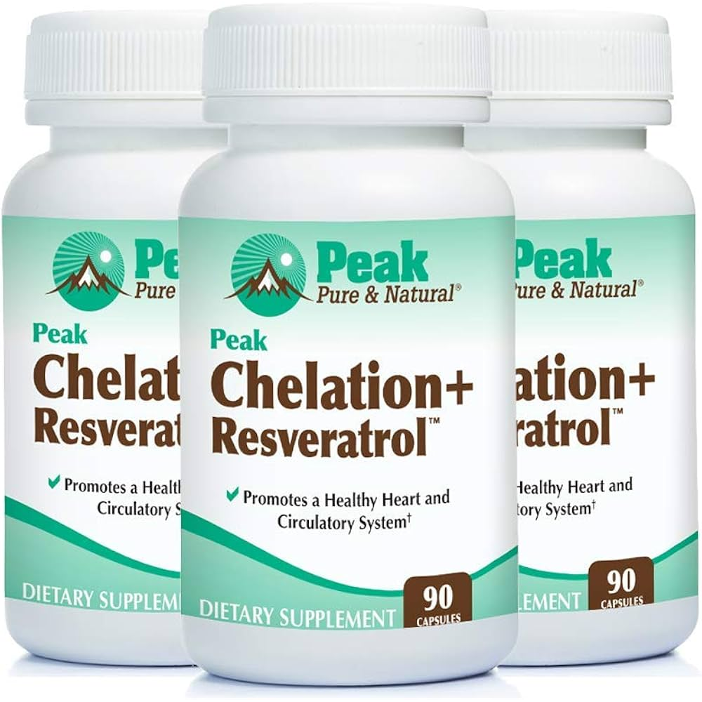 Chelation + Resveratrol Capsules By Peak Pure & Natural – Heart & Detox Support