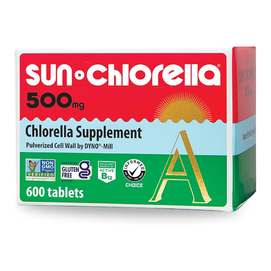 Sun Chlorella - Chlorella Superfood Nutritional Supplement- 500MG - 600 Tablets