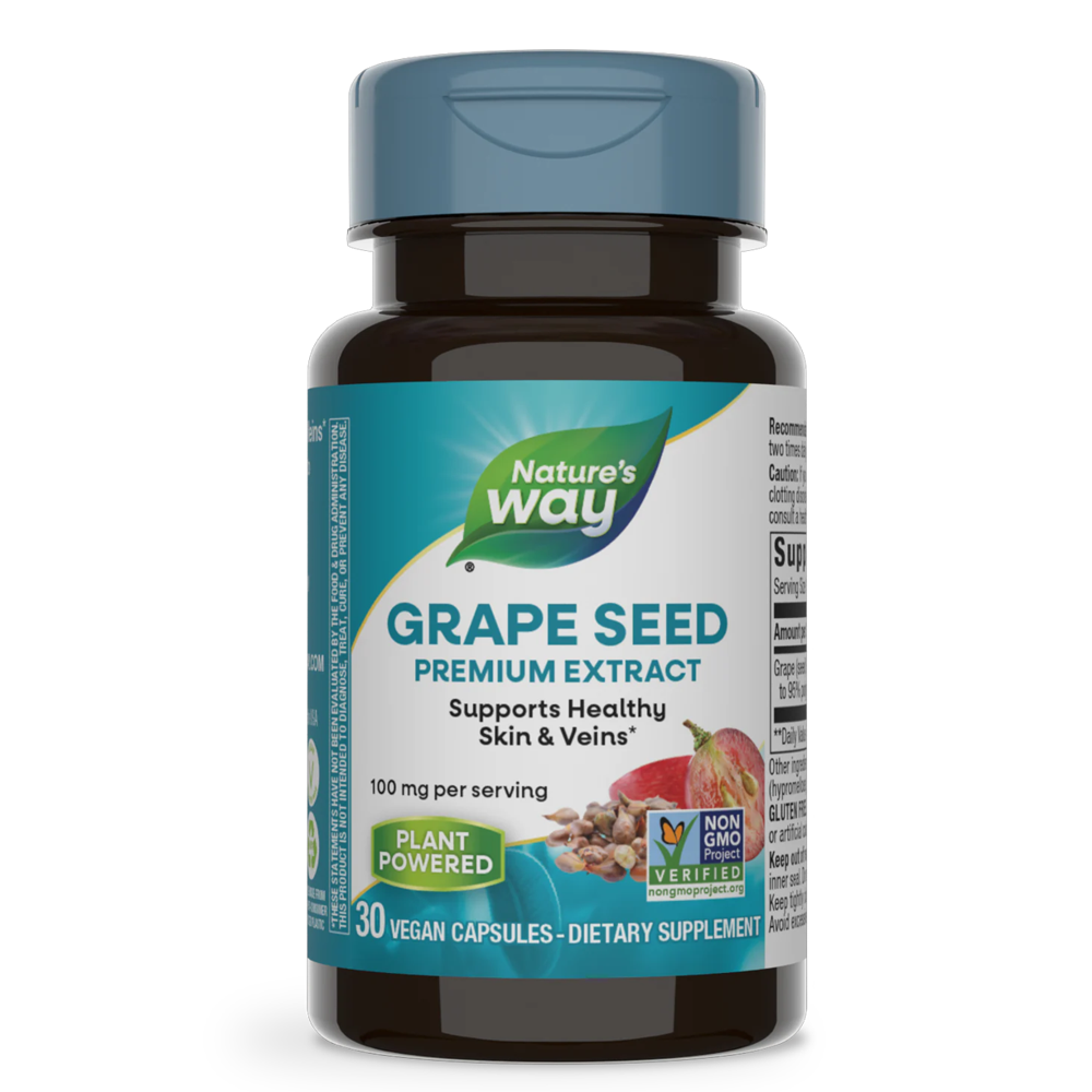 Grape Seed Extract By Nature's Way Premium Extract 100MG - Supports Healthy Skin & Veins