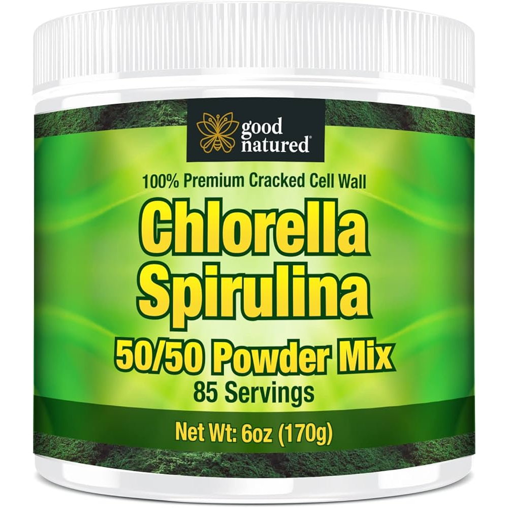 Premium Chlorella Spirulina Powder | 85 Servings 50\50 Powder Mix By Good Natured