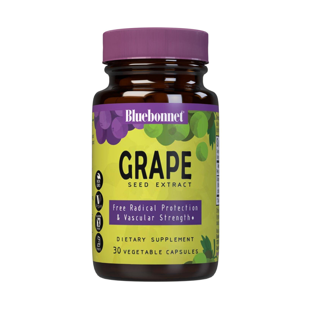 Bluebonnet Nutrition Grape Seed Extract 30 Capsules - Free Radical Protection And Vascular Strenght