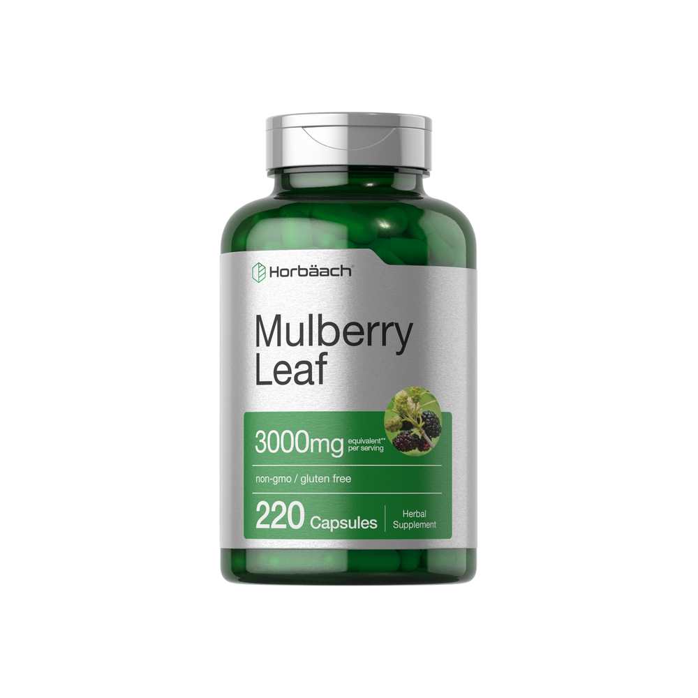 Horbäach Mulberry Leaf Extract 3000mg per Serving | 220 Capsules