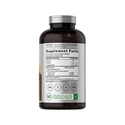 Horbäach Mct Oil 3600mg per Serving | 300 Softgels