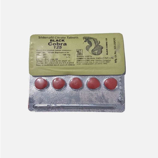 Black Cobra 125 Sildenafil Citrate Tablets – 125mg Erectile Dysfunction Treatment