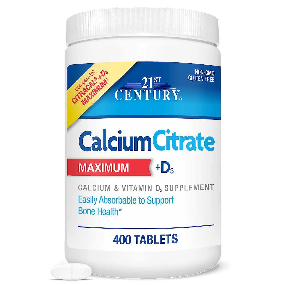 21st Century Calcium Citrate +d3 Maximum 400 Tabs