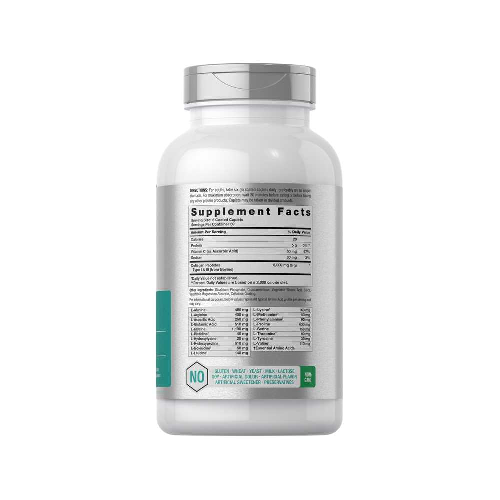 Horbäach Collagen with Vitamin C 6000mg per Serving | 300 Caplets