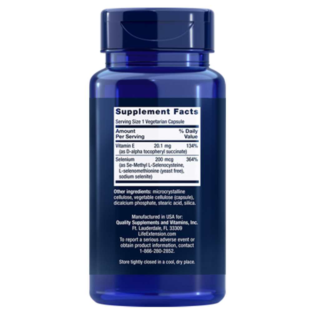 Life Extension Super Selenium Complex – 200 Mcg + Vitamin E  100 Veg Capsules