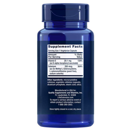 Life Extension Super Selenium Complex – 200 Mcg + Vitamin E  100 Veg Capsules