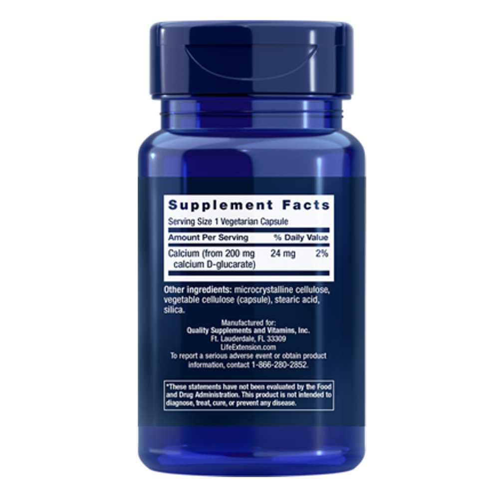 Life Extension Calcium D-Glucarate 200 Mg – 60 Vegetarian Capsules