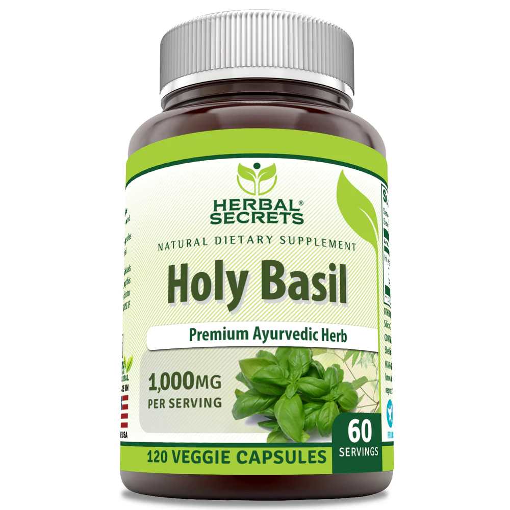 Herbal Secrets Holy Basil 1000 Mg per Serving 120 Veggie Capsules