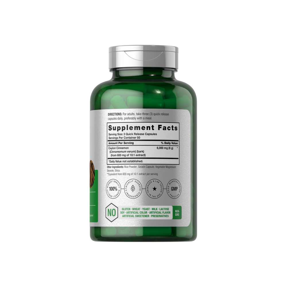 Horbäach Cinnamon 6000mg per Serving | 150 Capsules