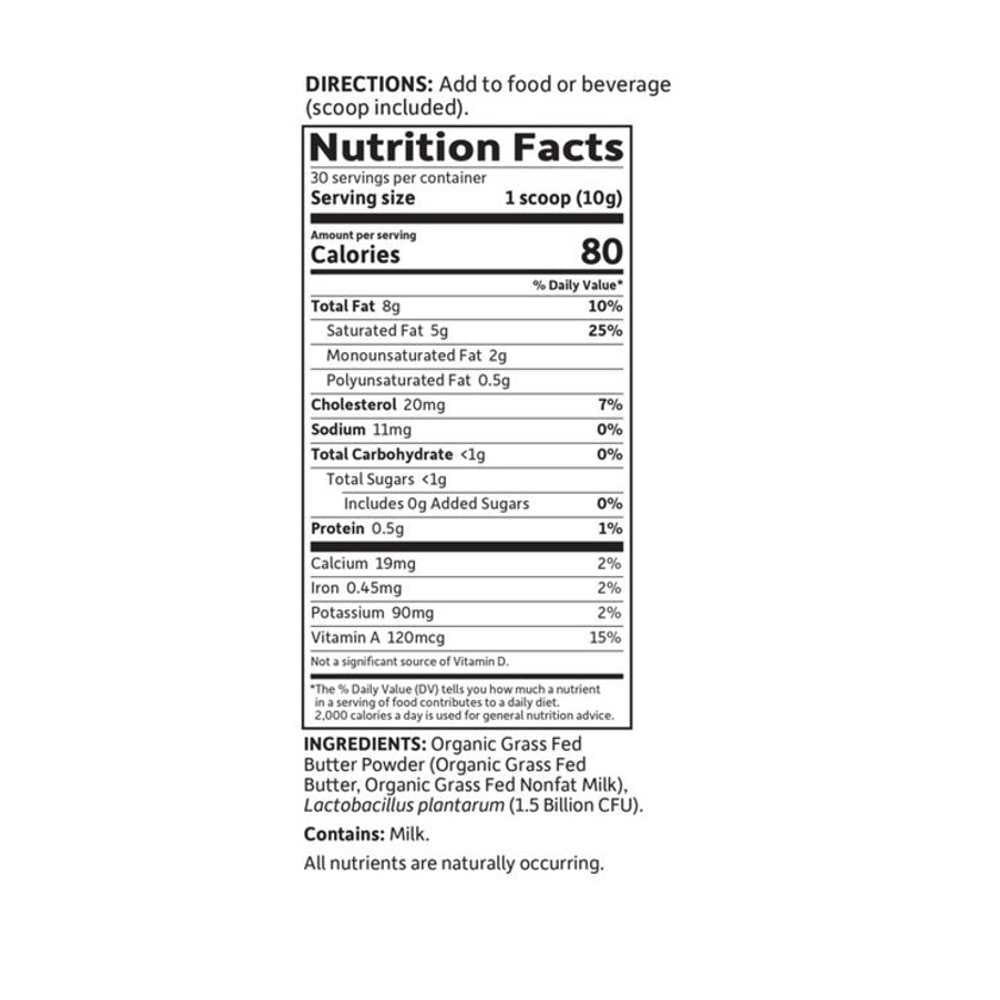 Garden of Life Dr. Formulated Keto Organic Grass Fed Butter 10.58oz (300g) Powder