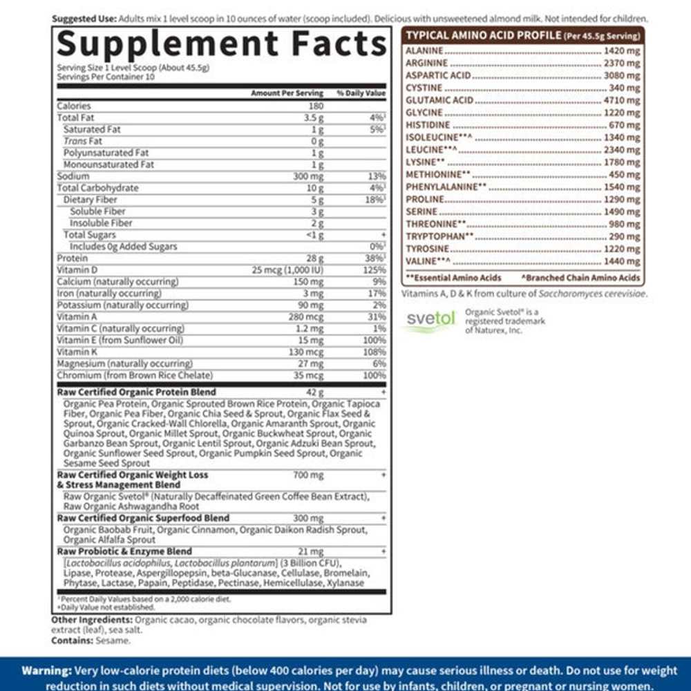 Garden of Life Raw Organic Fit Protein Powder - Chocolate 455g