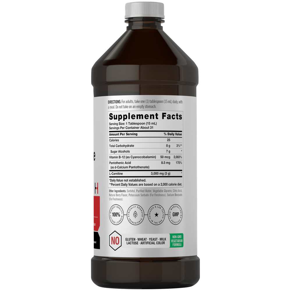 Horbäach l-carnitine liquid 16 oz 3000 mg berry flavor