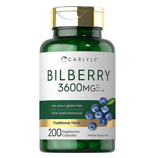 Carlyle Bilberry 3600mg – Dna-Tested Botanical Herbal Supplement (200 Vegetarian Capsules)