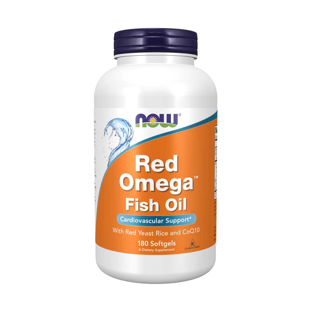Now Foods Red Omega Fish Oil with Red Yeast Rice & Co Q10 – 90 Softgels