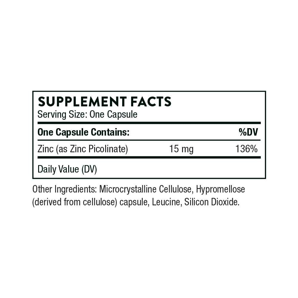 Thorne Zinc Picolinate 15 Mg – 60 Capsules