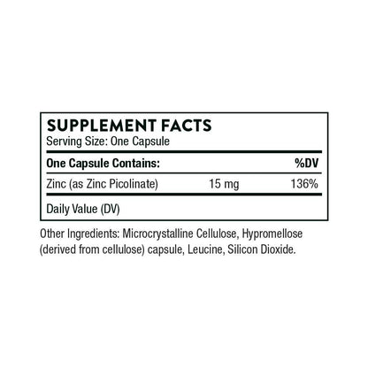 Thorne Zinc Picolinate 15 Mg – 60 Capsules