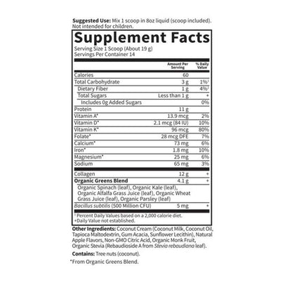 Garden of Life Grass Fed Collagen Greens Beauty Apple 9.38oz (266g) Powder