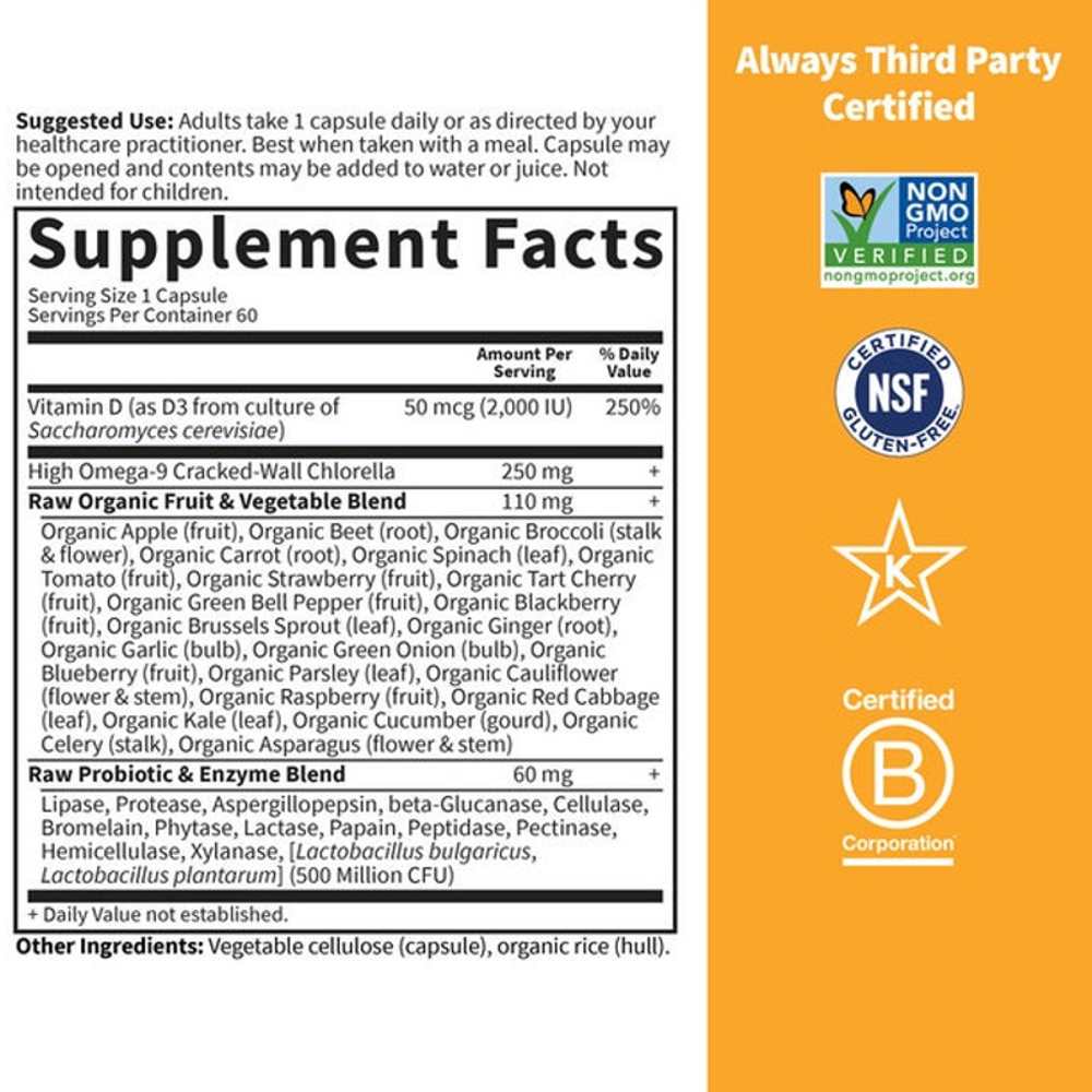 Garden of Life Vitamin Code Raw D3 2000 Iu 60 Capsules