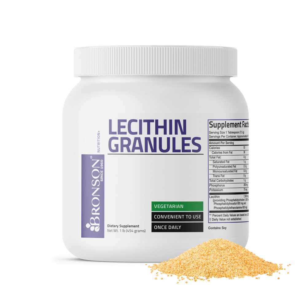 Bronson Vitamins Lecithin Granules Vegetarian - 7,500 Mg - 1 Lb (454g)