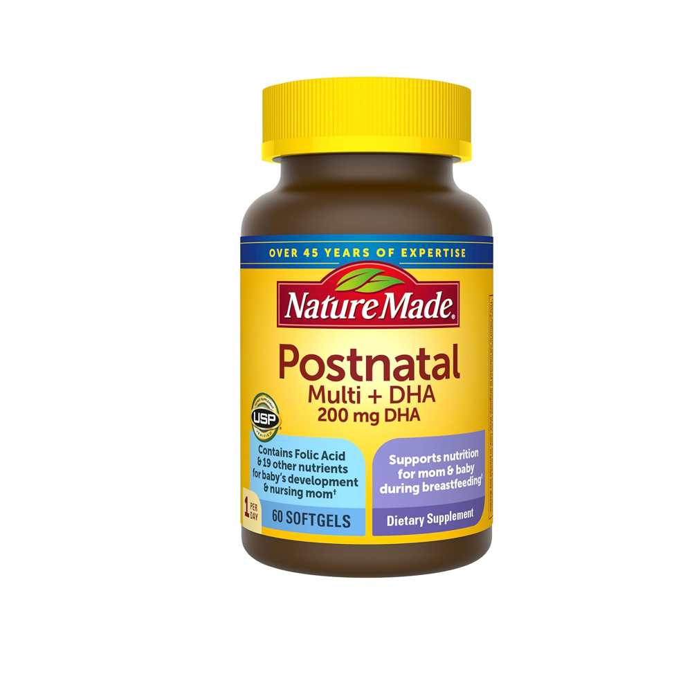 Nature Made Postnatal Multivitamin + DHA 200 mg 60 softgels
