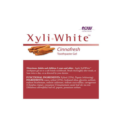Now Foods Xyli White™ Cinnafresh Toothpaste Gel – 181 G