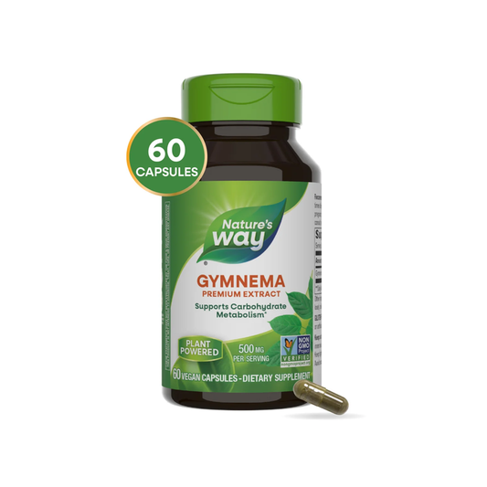 Nature's Way Gymnema Premium Extract Capsules - 500mg per Serving, Plant-Powered Support for Carbohydrate Metabolism