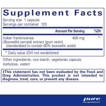 Pure Encapsulations Boswellia 60 Capsules | Joint & Cellular Support