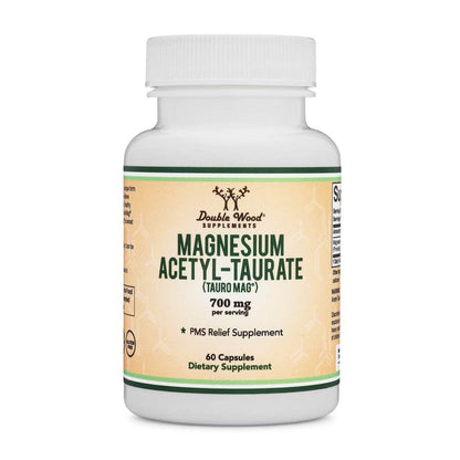 Double Wood Magnesium Acetyl-Taurate – Tauro Mag® Pms & Mood Support | 60 Capsules