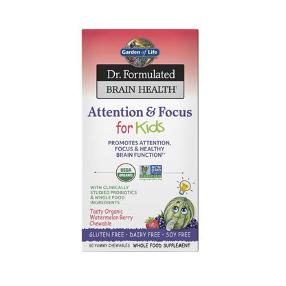 Garden of Life Dr. Formulated Attention & Focus for Kids Watermelon Berry 60 Chewables