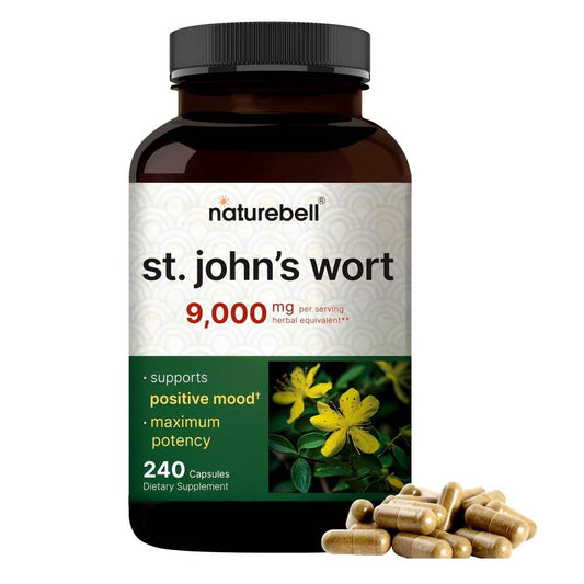 Naturebell St. John’s Wort 9000mg – Maximum Potency Mood Support (240 Capsules)