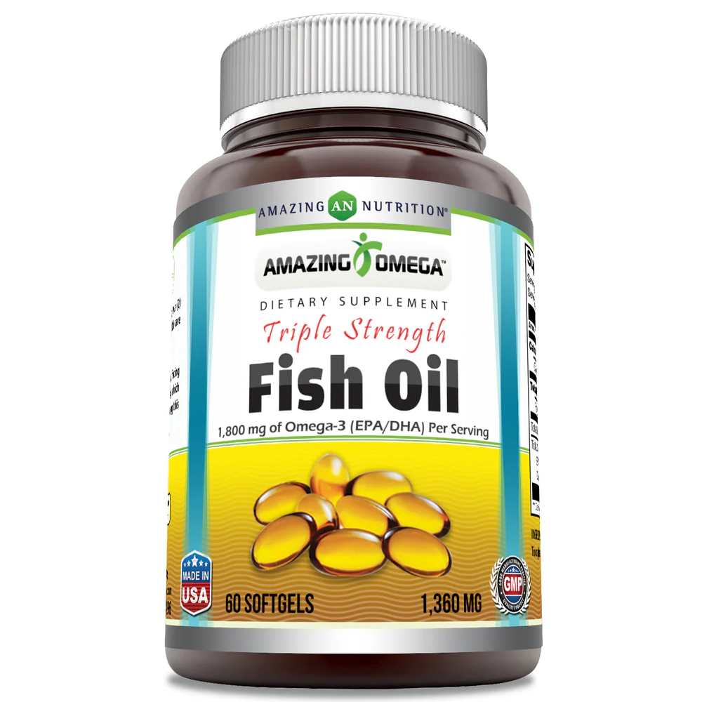 Amazing Omega Triple Strength Fish Oil 1360 Mg Epa/dha 60 Softgels