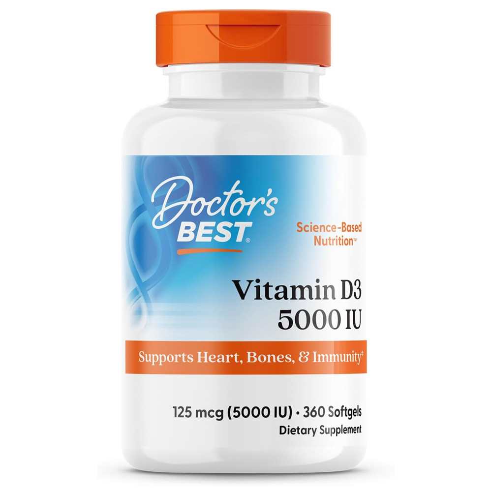 Doctor's Best Vitamin D3 125mcg (5000 Iu) Softgels 360 Count