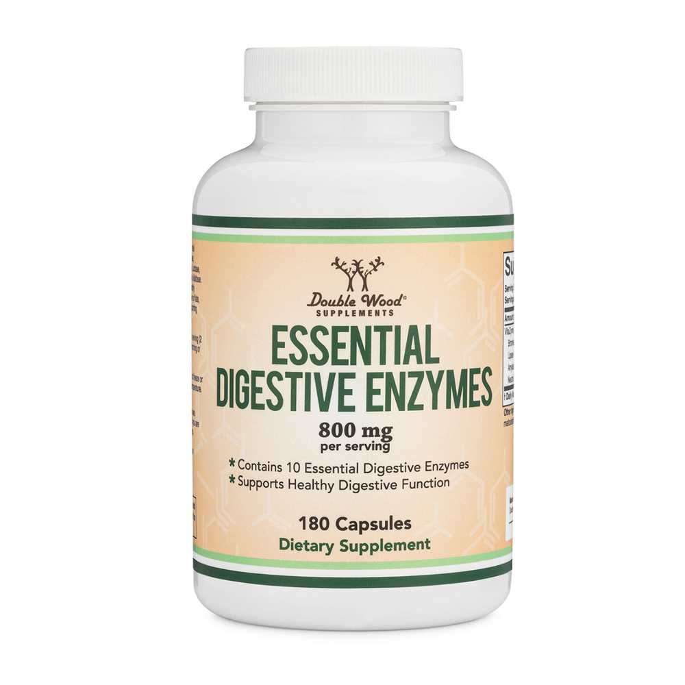 Double Wood Essential Digestive Enzymes – 800 Mg – 180 Capsules