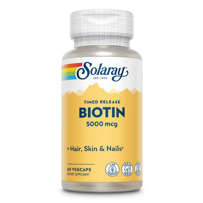 Solaray Biotin, Timed-Release 5,000mcg 60 Caps
