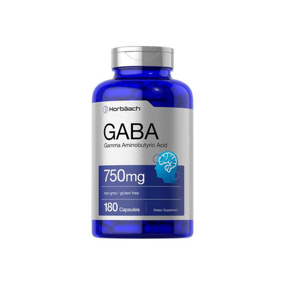 Horbäach Gaba (gamma Aminobutyric Acid) 750mg | 180 Capsules