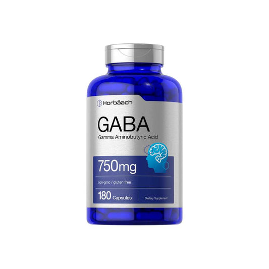 Horbäach Gaba (gamma Aminobutyric Acid) 750mg | 180 Capsules