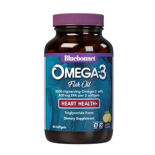 Bluebonnet Nutrition Omega-3 Fish Oil Heart Health 60 Softgels