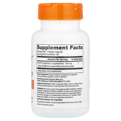 Doctor's Best 5-Htp, 100 Mg, 60 Veggie Caps